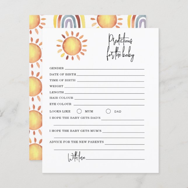 Previsões e conselhos à luz do sol (Frente/Verso)