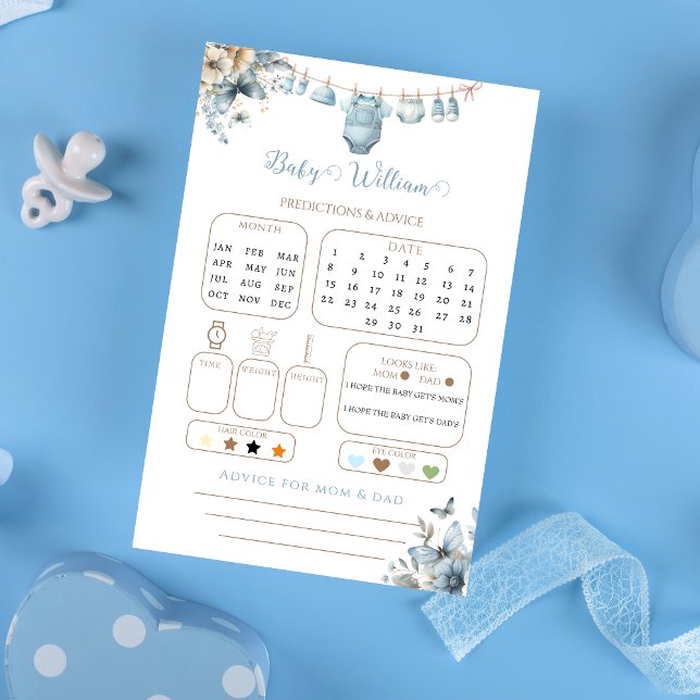 Previsões e Conselhos para Bebê com Floral Azul Su (Criador carregado)