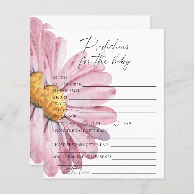 Previsões e conselhos para bebês - margarida (Frente/Verso)