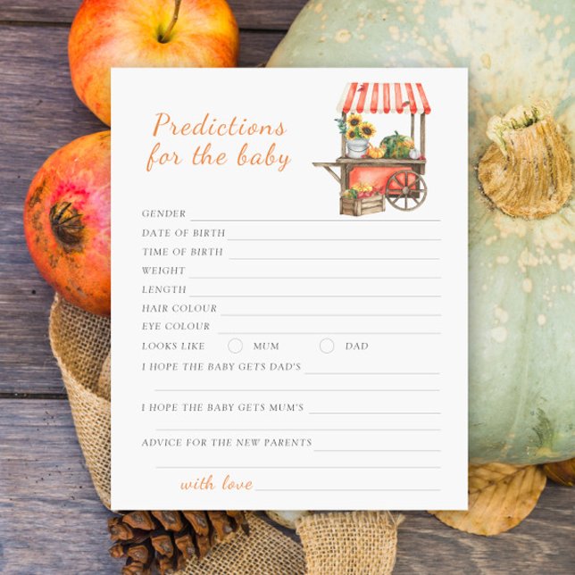 Previsões e conselhos para o chá de bebê do bebê (Criador carregado)