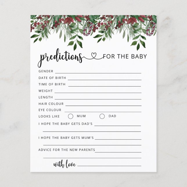 Previsões e conselhos sobre bebês verdes no Natal (Frente)