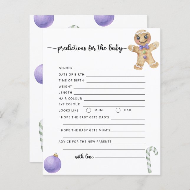 Previsões e conselhos sobre biscoitos de gengibre (Frente/Verso)