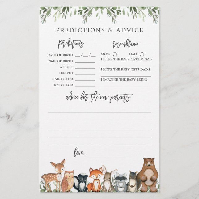 Previsões e conselhos sobre Chás de fraldas flores (Frente)