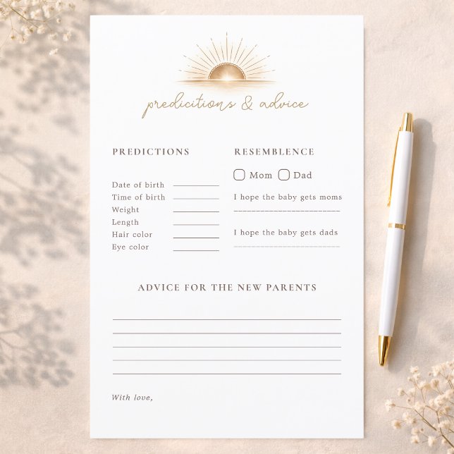 Previsões e Dicas do Jogo Simple Sun Baby Shower (Criador carregado)