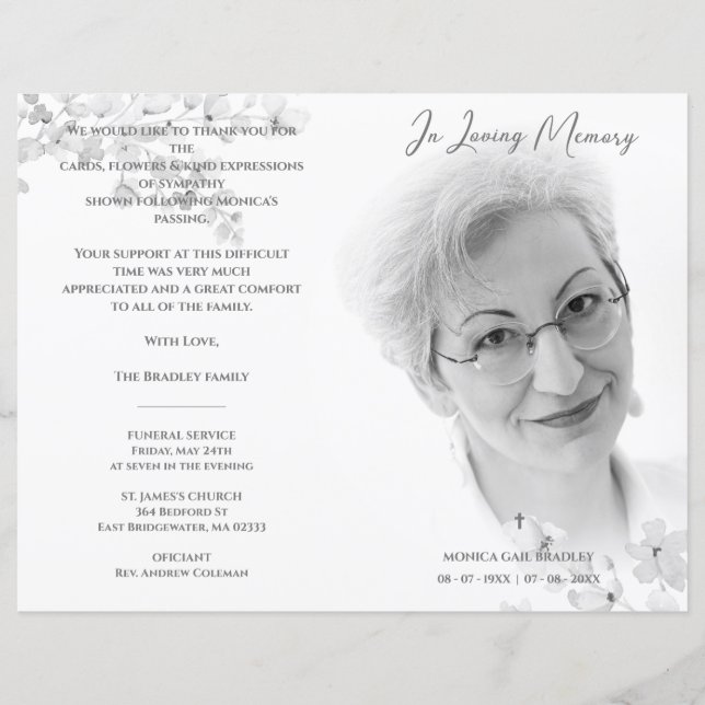 Prezado Serviço de Memória de Fotos em Preto e Bra (Frente)