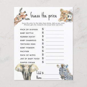 Price Guess Game - atividade de chá de fraldas saf