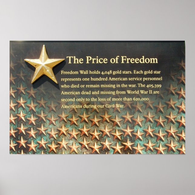 "Price of Freedom" World War II Memorial Poster (Frente)