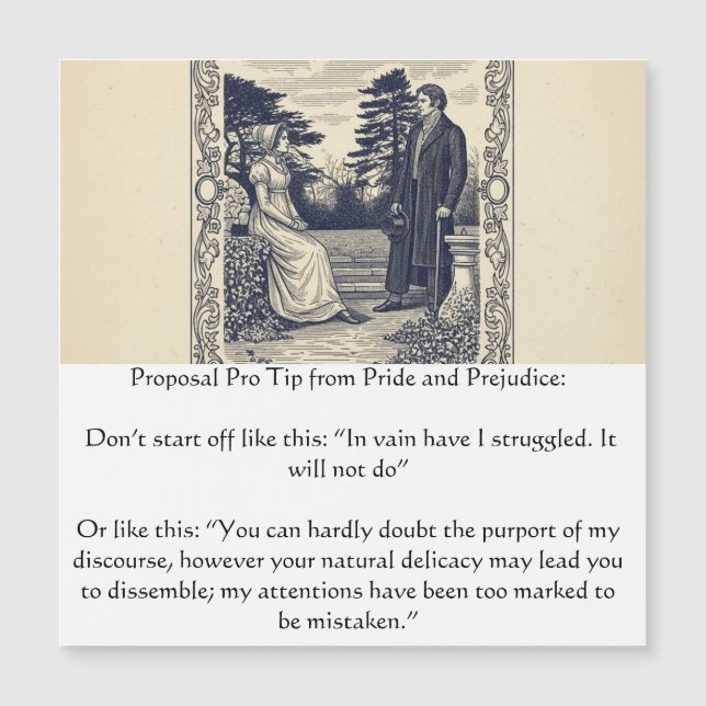 Pride and Prejudice Proposal Pro Tip (Frente)