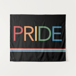 PRIDE Rainbow Black Tapeçaria