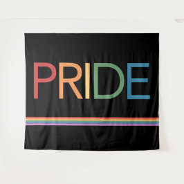 PRIDE Rainbow Black Tapeçaria