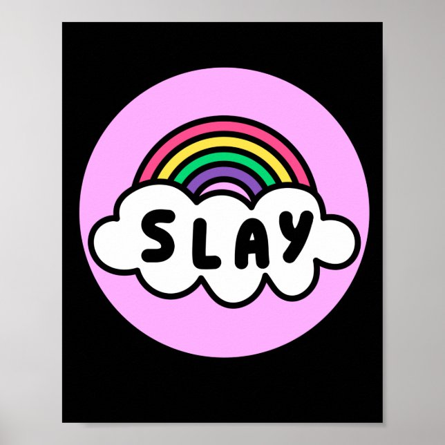 Pride- rainbow color with clouds. poster (Frente)
