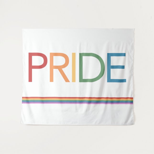 PRIDE Rainbow White Tapeçaria (Frente (Horizontal))
