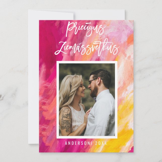 Priecigus Ziemassvetkus Foto Letã Pintada (Frente)