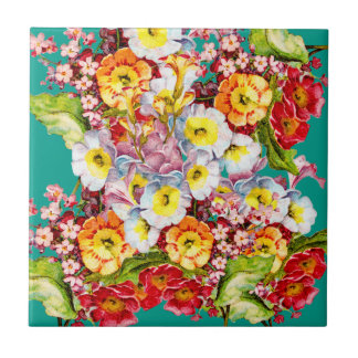 Primárias Vintage Coloridas Padrão de Primavera Fl