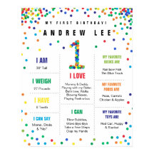 Primário Colors Confetti - poster de primeiro aniv