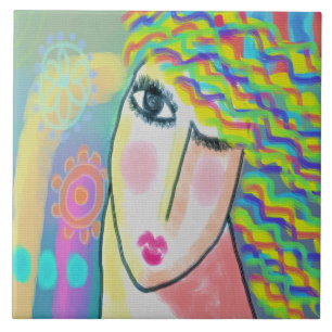 Primavera Abstrato digital pintura de uma mulher