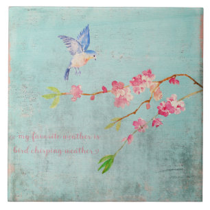 Primavera Bird Floral Cherryblosom Weather Blue
