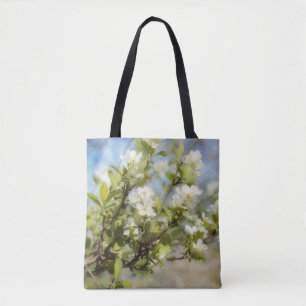 Primavera Blossomas Flores Brancas Tote Bag Floral