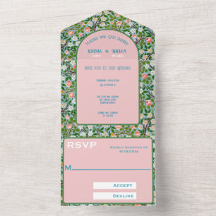 Primavera Blossomo Tudo em Um Convite de casamento