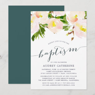 Primavera Blush   Convite Baptism