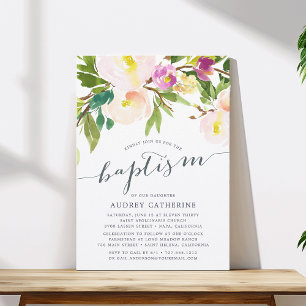 Primavera Blush   Convite Baptism