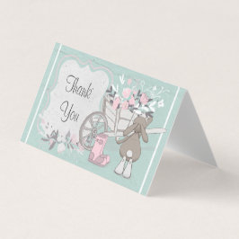 primavera bunny turquoise floral obrigado dobrado