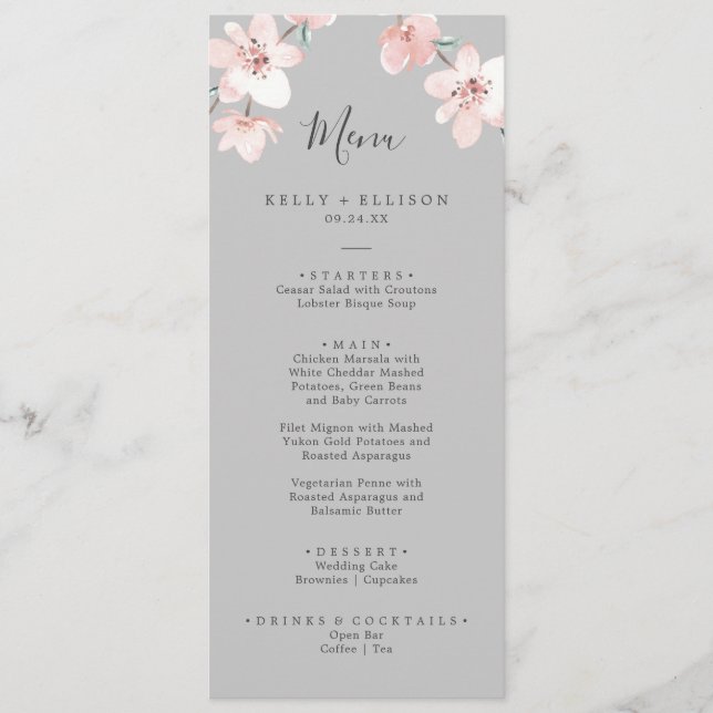 Primavera Cherry Blossom | Menu Janto de Casamento (Frente)