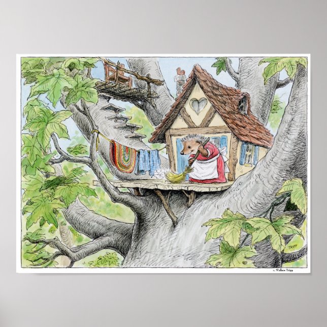 Primavera Clearing Hedgehog Impressão (Frente)