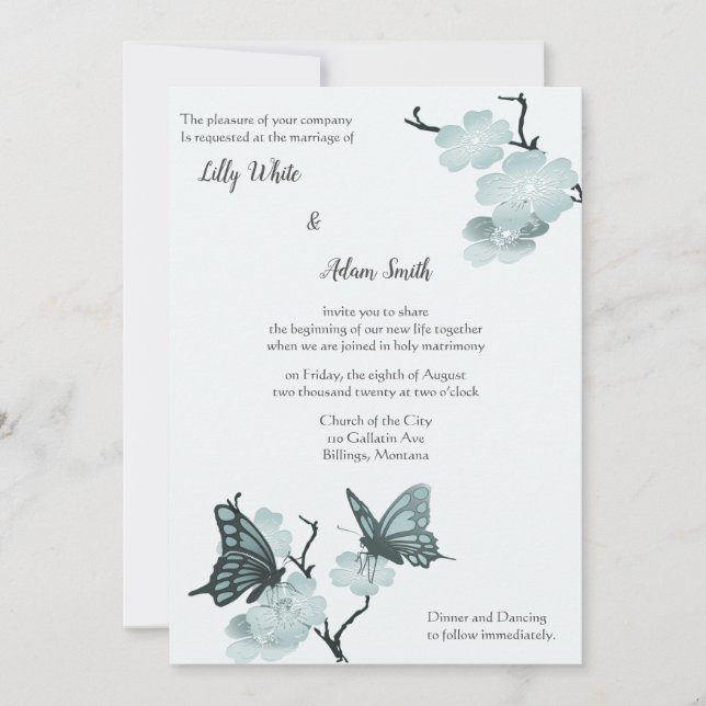 Primavera com borboletas azuis (Frente)