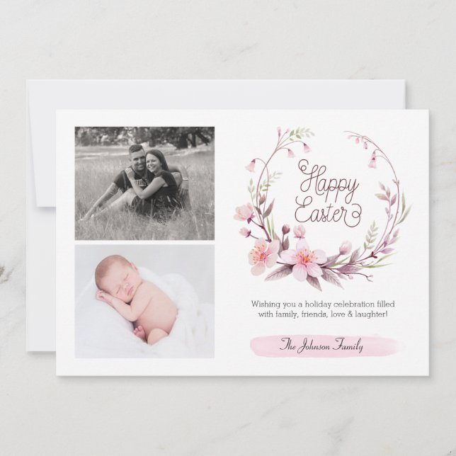 Primavera cor-de-rosa Floral Adicionar o Felz pasc (Frente)