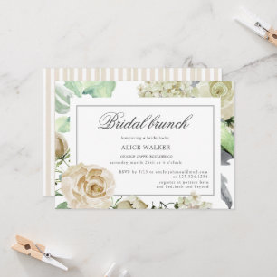 Primavera Cream Floral Bridal Brunch Convite