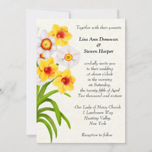 Primavera Daffodil Flowers Convite De Casamento