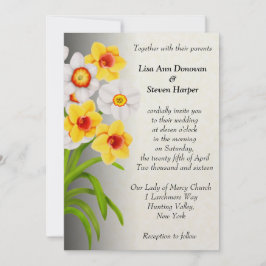 Primavera Daffodil Flowers Convite De Casamento