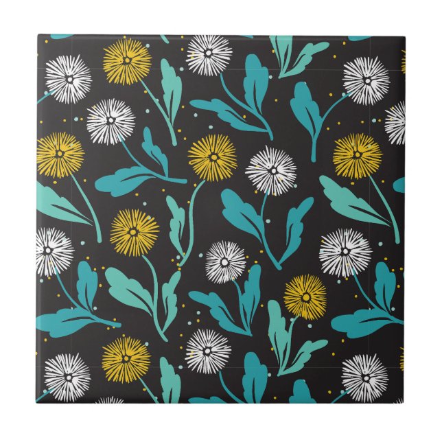 Primavera Dandelion Flores e Folhas Design (Frente)
