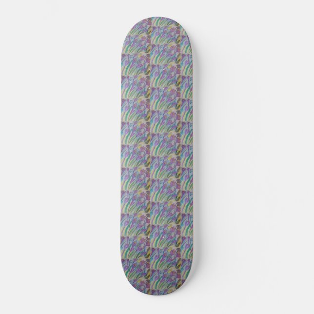Primavera de abstrato Crocus Skateboard (Frente)