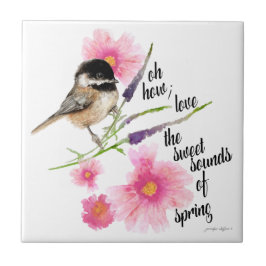Primavera de Aquarela Preta-Chickadee