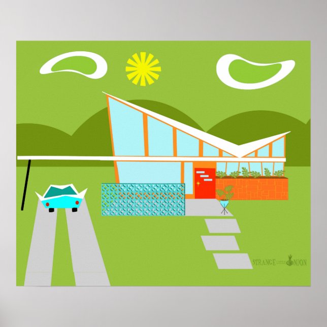 Primavera de palmas para retro Poster (Frente)