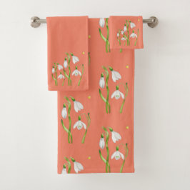 Primavera de terra num conjunto de toalhas de banh