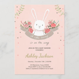 Primavera do coelho do convite do chá de fraldas