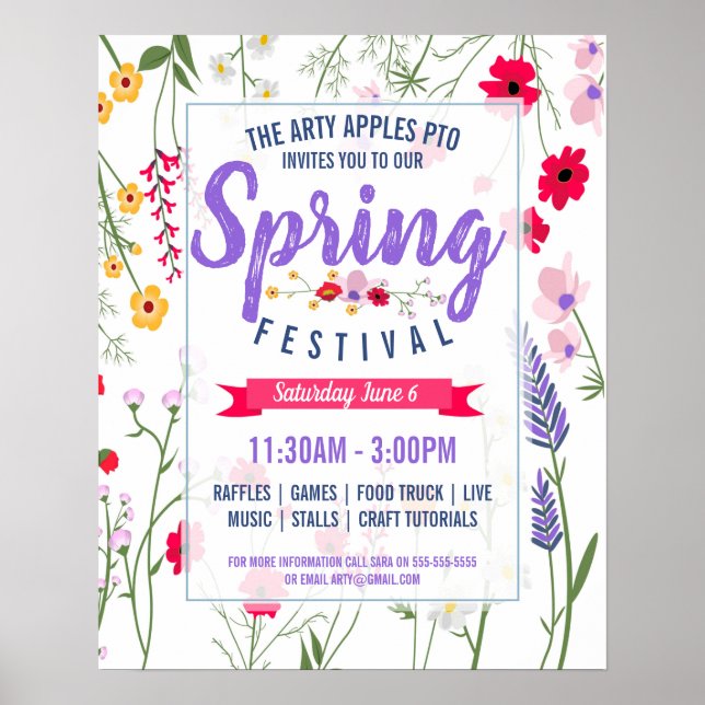 Primavera festival Fling Flyer Spring poster (Frente)