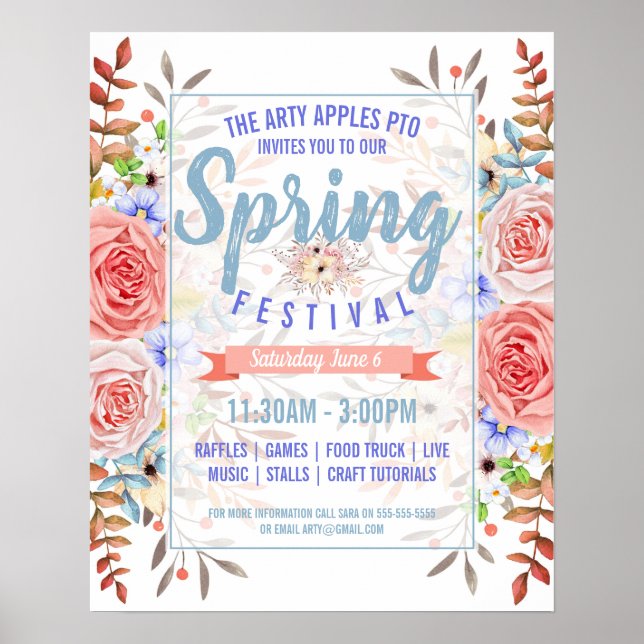 Primavera festival Fling Flyer Spring poster (Frente)