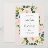 Primavera Floral Blush | Convite Para Casamento