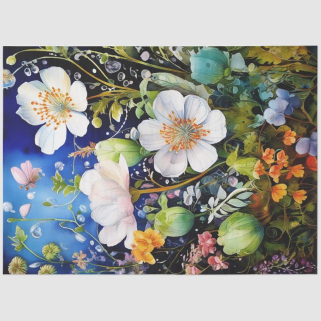 Primavera Floral Colorida Papel Tecido (Frente )