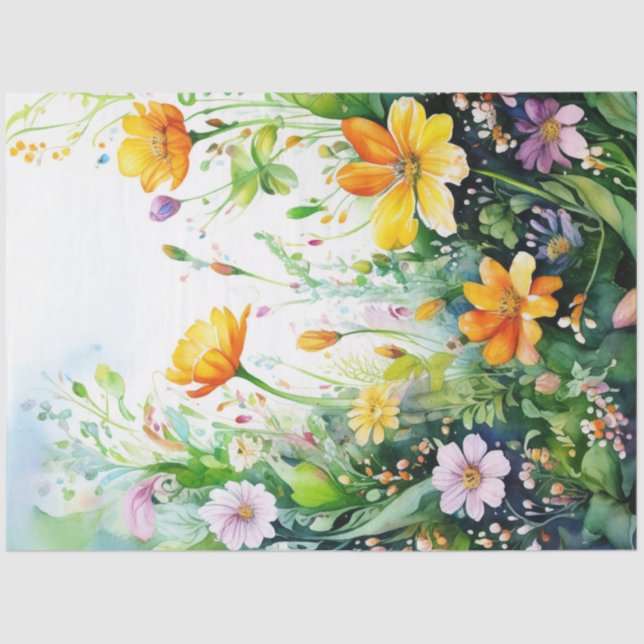 Primavera Floral Colorida Papel Tecido (Frente )
