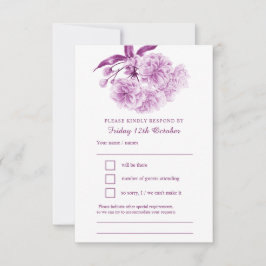 Primavera floral de Mauve roxo RSVP de casamento d