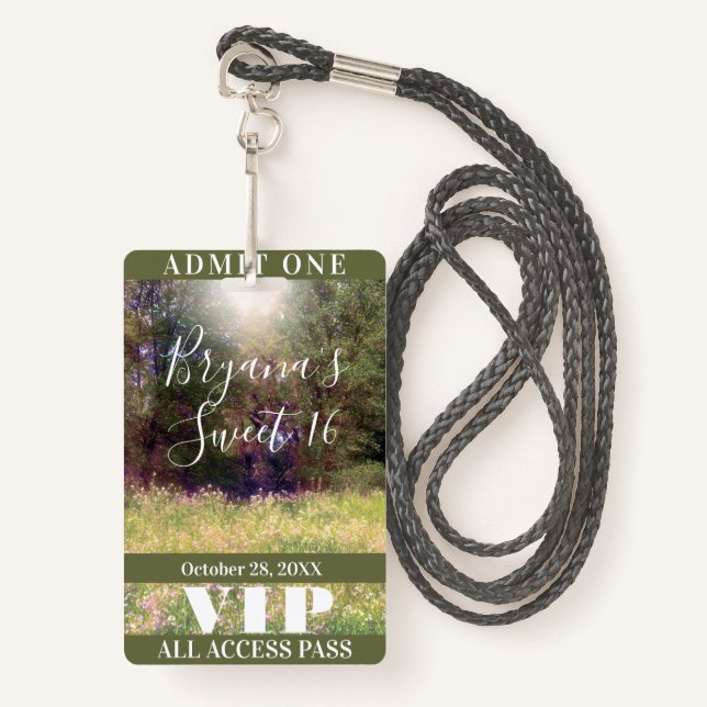 Primavera Floral Encantada Floresta  Crachá VIP (Frente com cordão)