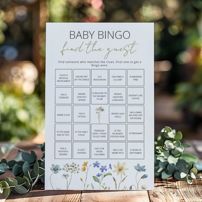 Primavera Floral Floral Baby Bingo Encontre o conv (Criador carregado)