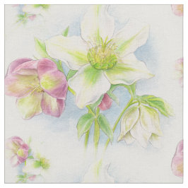 Primavera floral hellebores tecido de aquarela