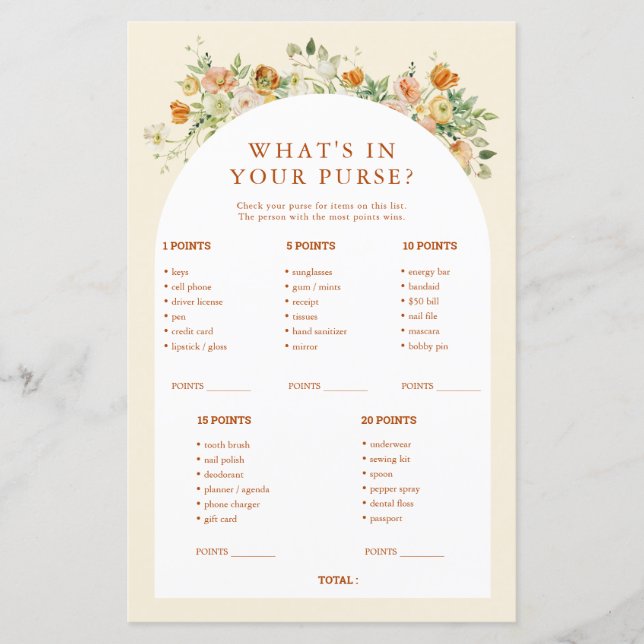 Primavera Floral O que há no seu Chá de fraldas (Frente)