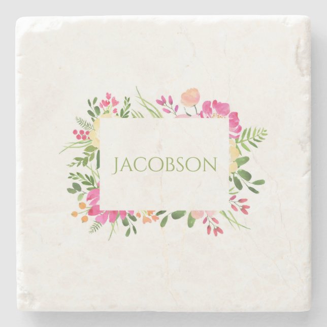 Primavera Frame - Porta copos de pedra personaliza (Frente)